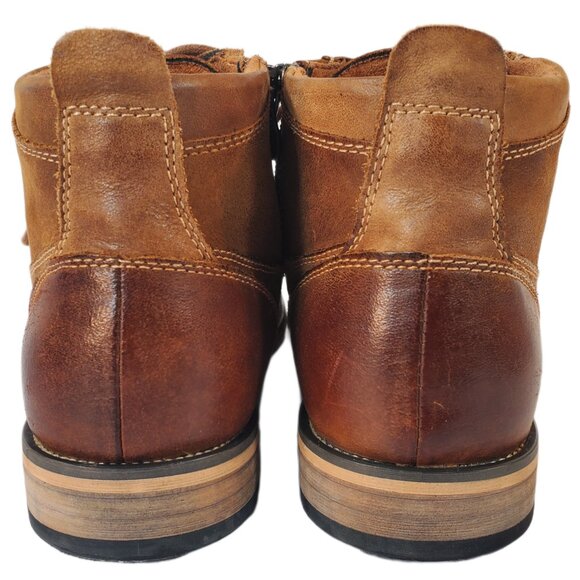 Steve Madden Jabbar Men\'s Tan Leather Lace-Up Zip Cap Toe Ankle Boots Size 10 main image 10